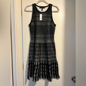 White House Black Market, black and white sweater dress, size S